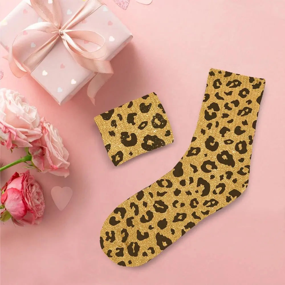 Chaussettes à Paillettes -  Léopard