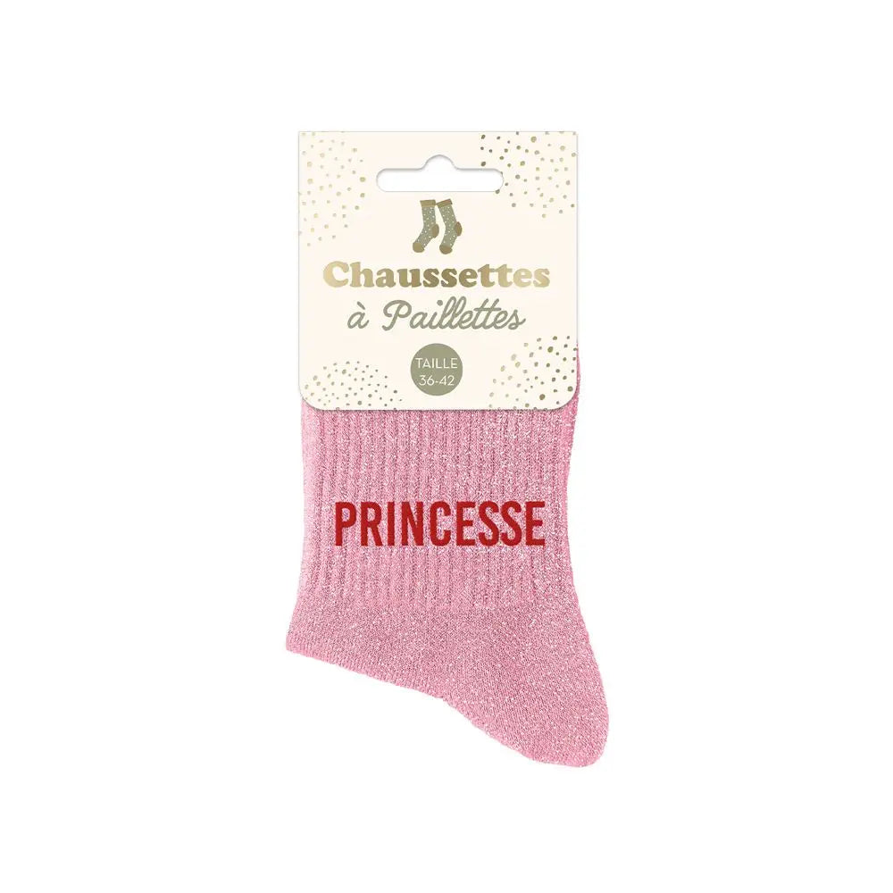 Chaussettes à Paillettes - Princesse Rose