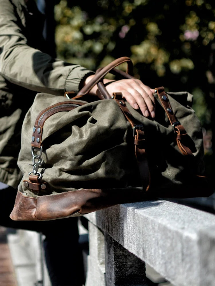 ALSHAIN - Sac De Voyage Vintage Homme