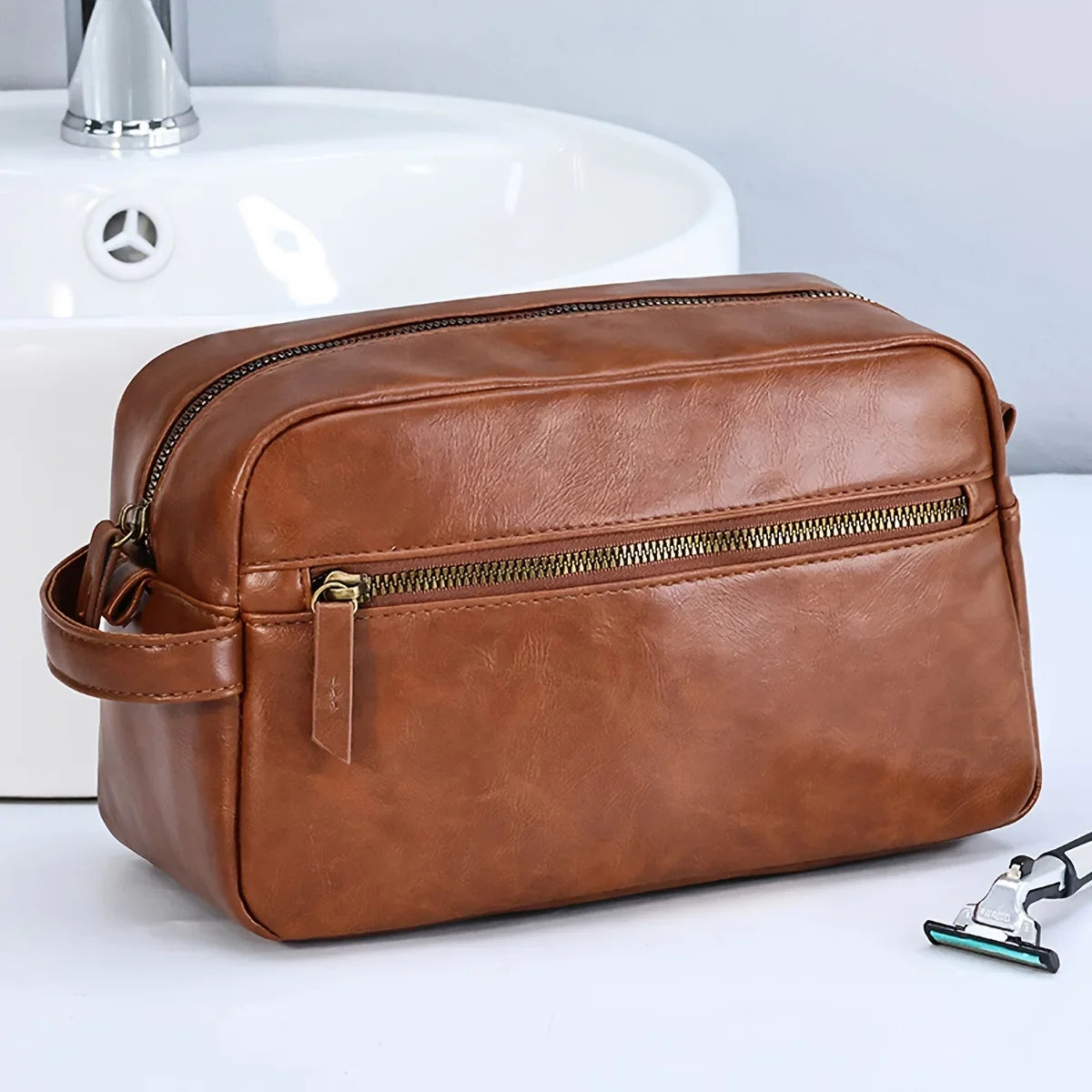 DANAE - Trousse de Toilette de Voyage Imperméable en Cuir PU