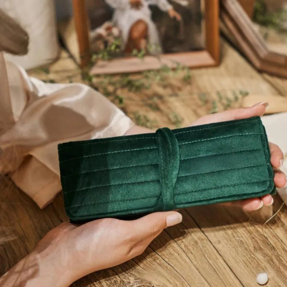 Alizé - Pochette à Bijoux de Voyage Pliable en Velours
