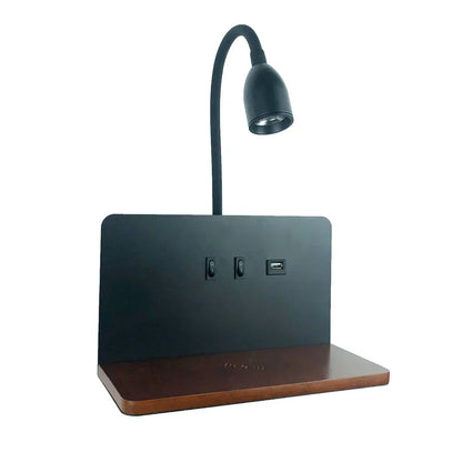 Lampe Murale LED avec Prise USB – coloris Noir