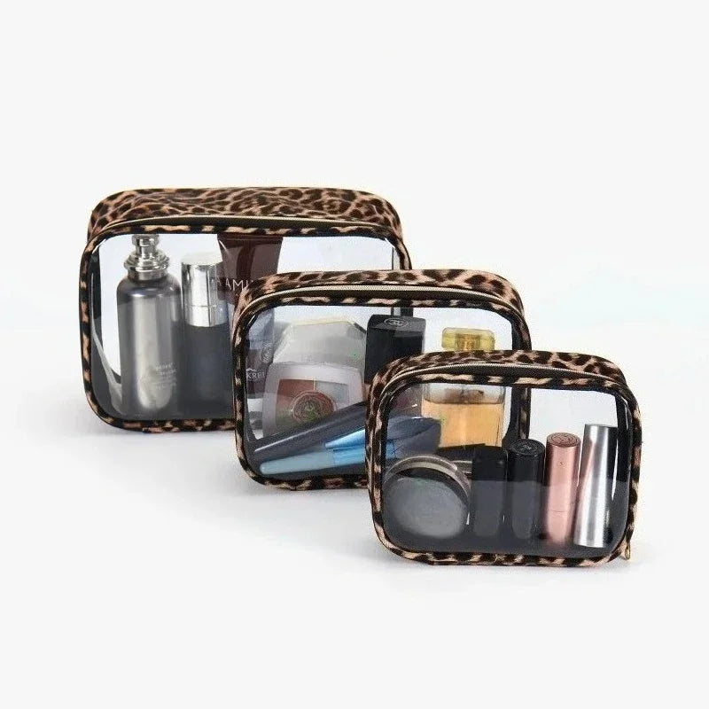 BELLEROPHON - Trousse de Toilette Transparente Léopard