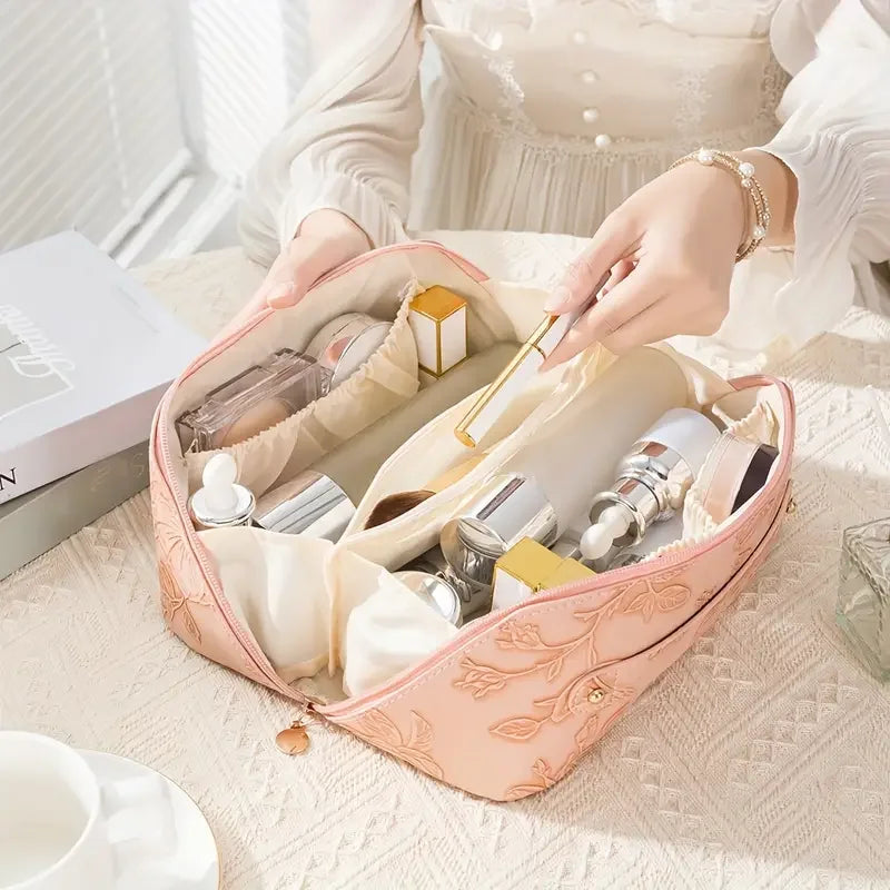 ATALANTA - Trousse de Toilette Vintage Fleurie Grande Capacité
