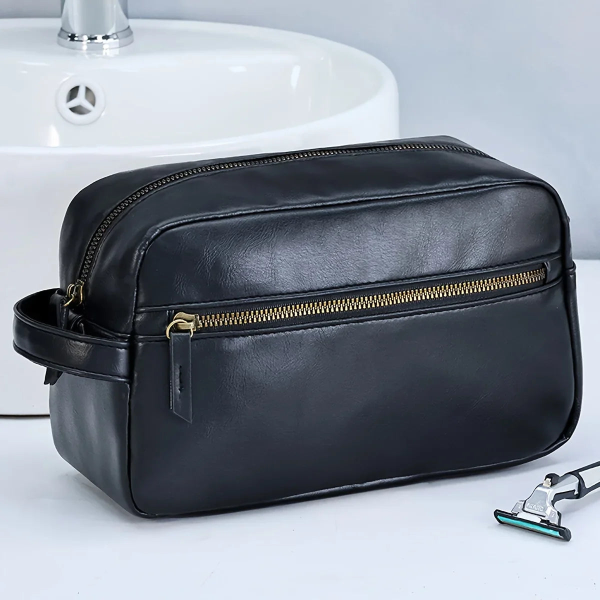 DANAE - Trousse de Toilette de Voyage Imperméable en Cuir PU