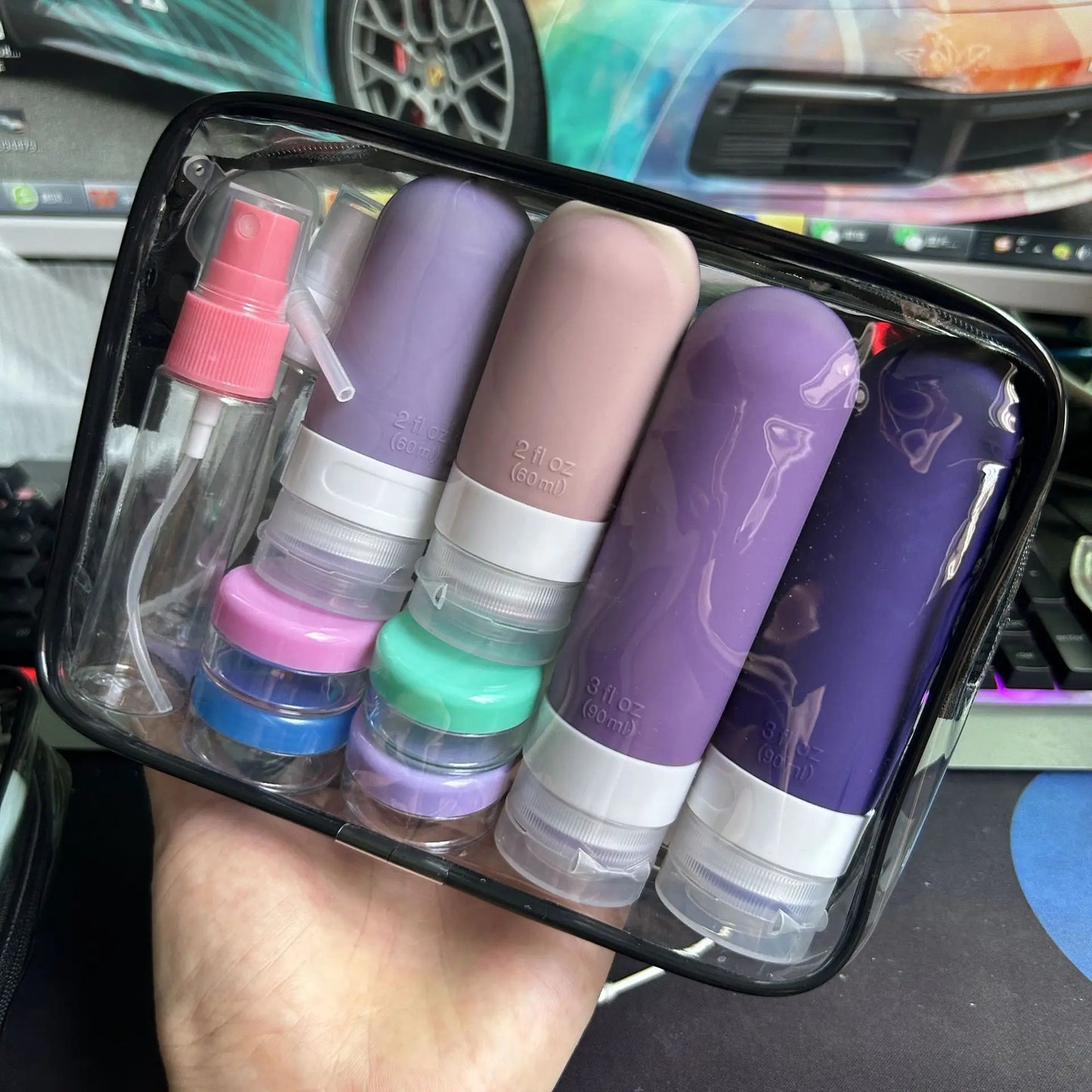 Zéphyr - Kit de 16 Flacons de Voyage Anti-Fuite en Silicone