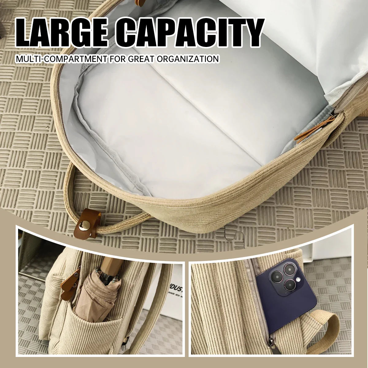 PROCYON - Sac À Dos Velours De Voyage Femme
