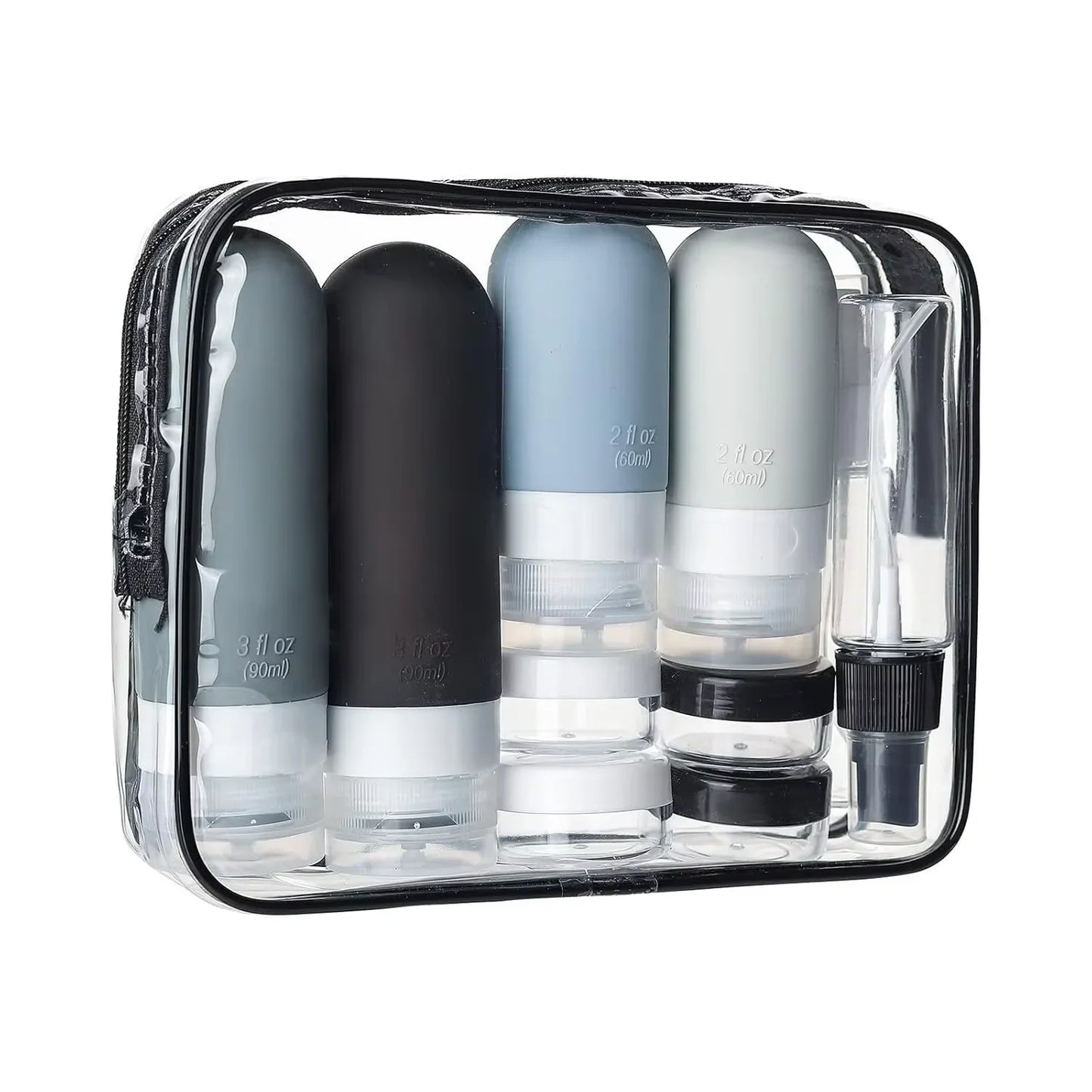 Zéphyr - Kit de 16 Flacons de Voyage Anti-Fuite en Silicone