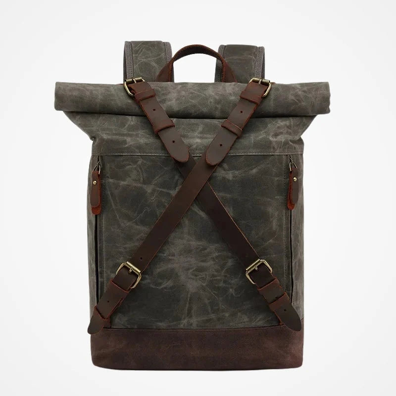SAIPH - Sac À Dos En Toile Vintage Roll Top