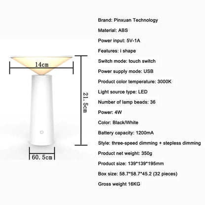 Lampe de Table LED Portable – coloris Blanc