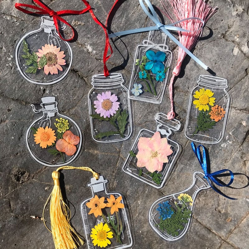 FloraMark - Marque-Page Artisanal en Fleurs Séchées Pressées