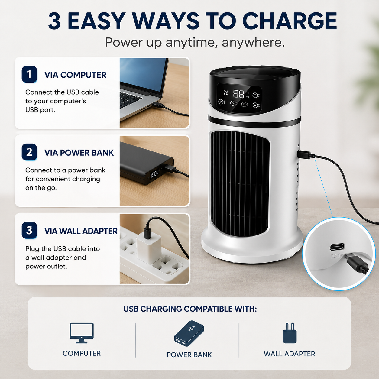 Rafraîchisseur d'Air Portable Performant Compact