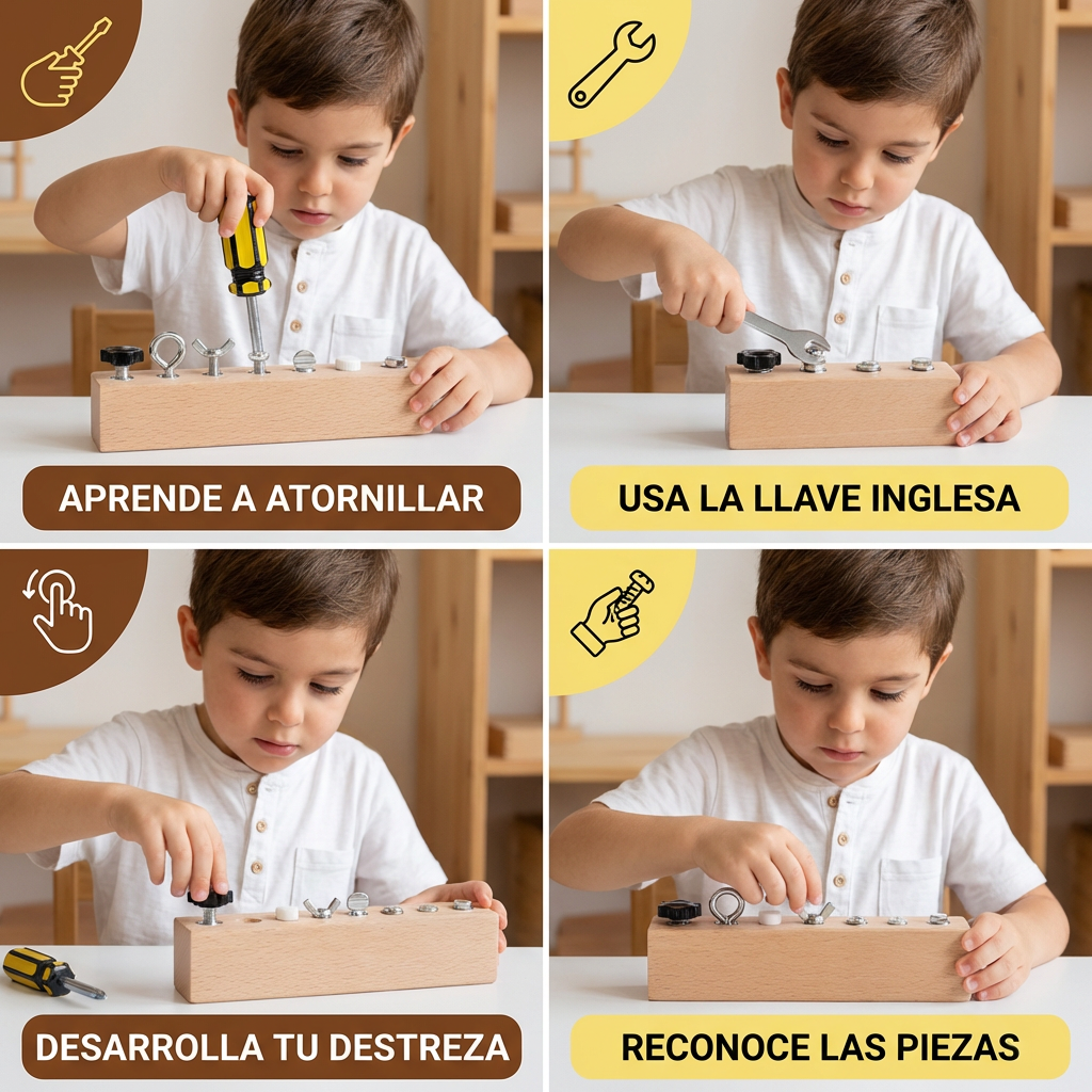 FocusCraft - Set de Jeu Montessori en Bois pour Enfants