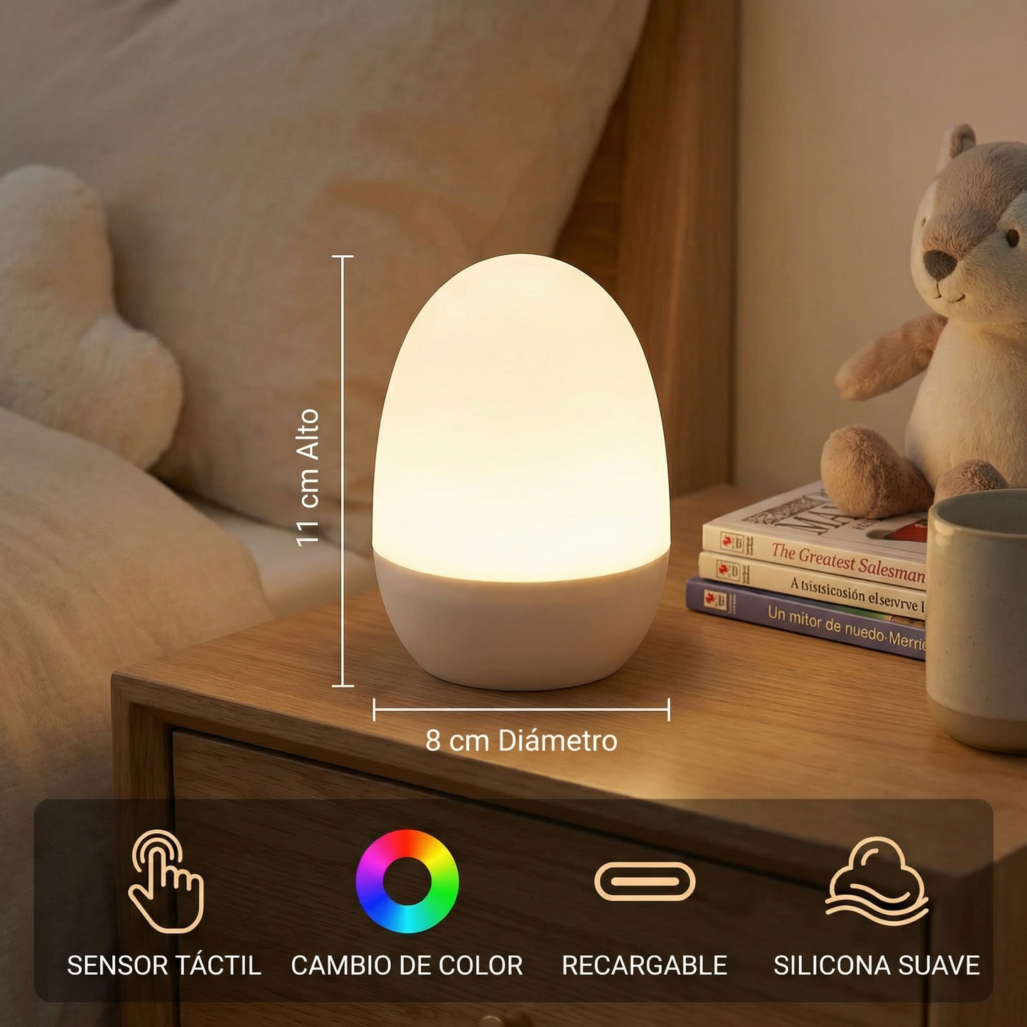 LumiNest - Veilleuse LED Silicone pour Sommeil Paisible