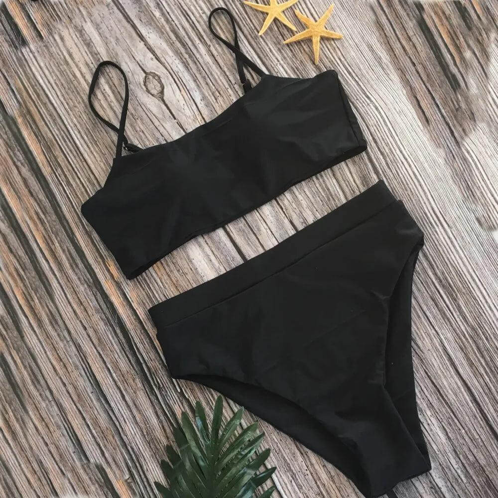 Ensemble Bikini Rembourré, taille haute
