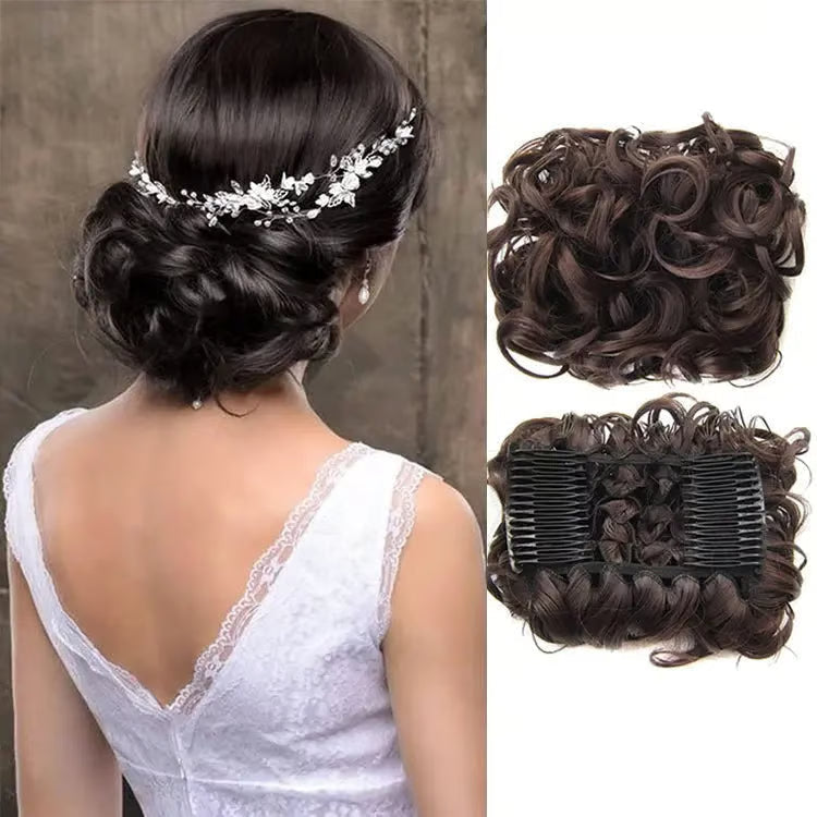 VolumeVibe - Chignon Pré-Coiffé Volumeux avec Peigne Intégré