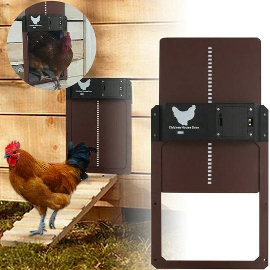 Automatic Chicken Coop Door with Weatherproof Design – coloris Brown