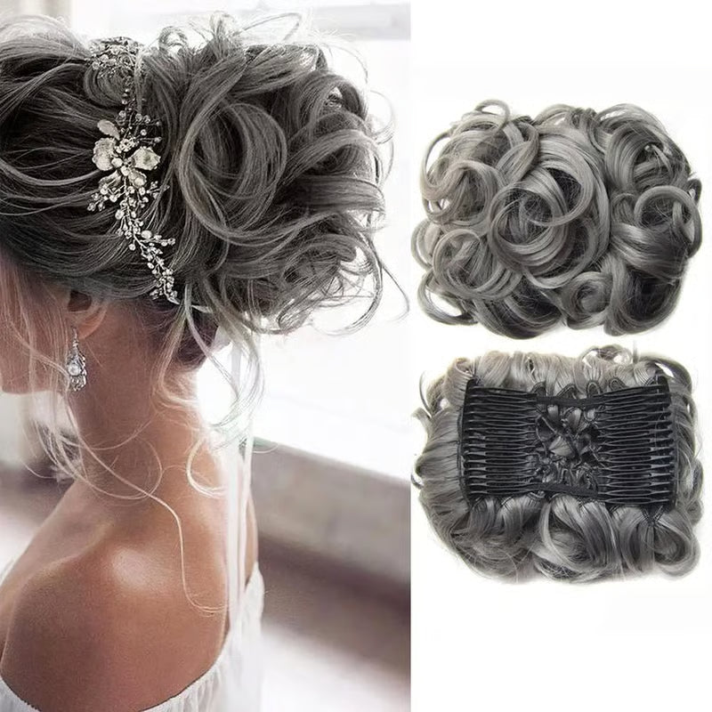 VolumeVibe - Chignon Pré-Coiffé Volumeux avec Peigne Intégré