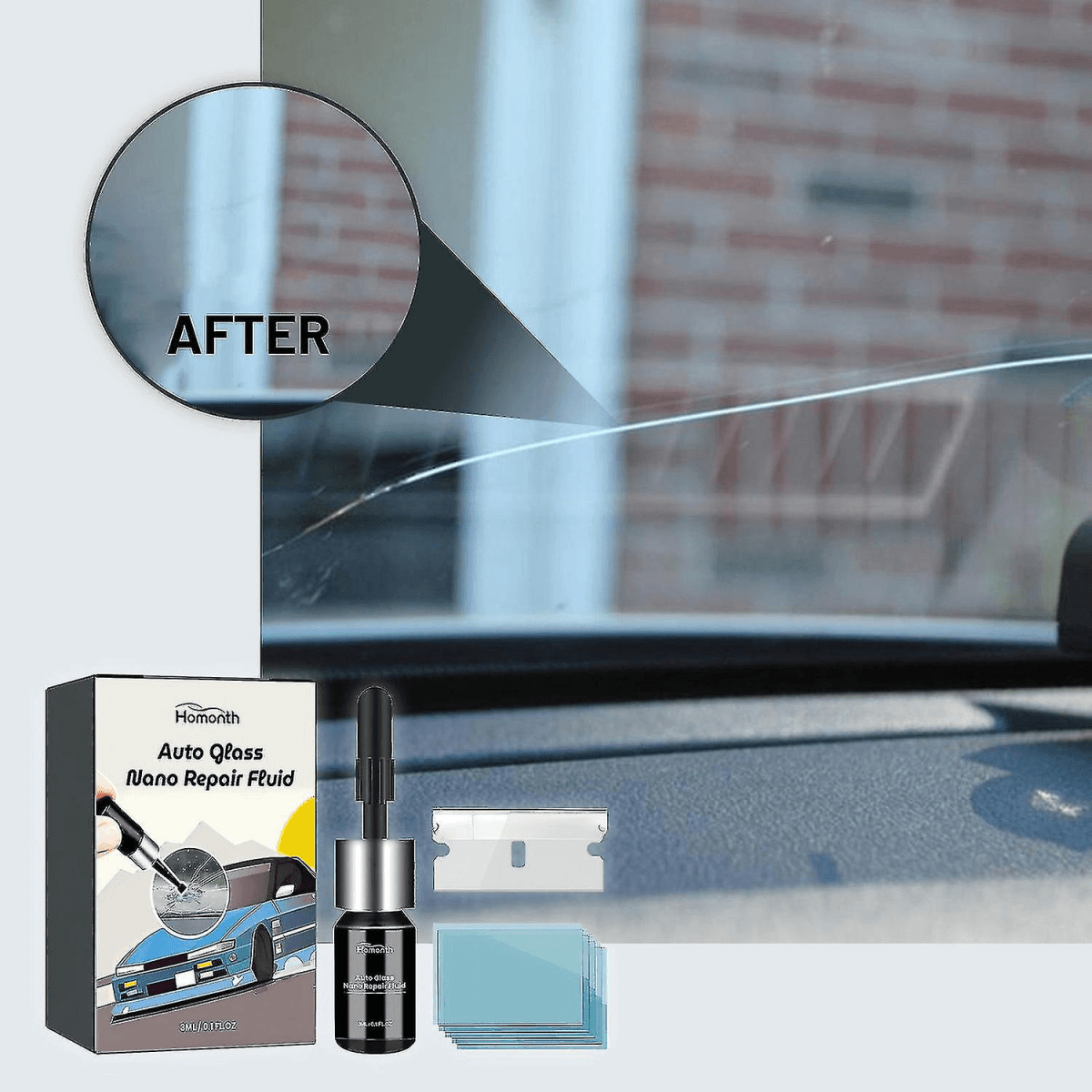 VerreFix™ - Kit Réparation Nano Fissures et Rayures Verre Voiture