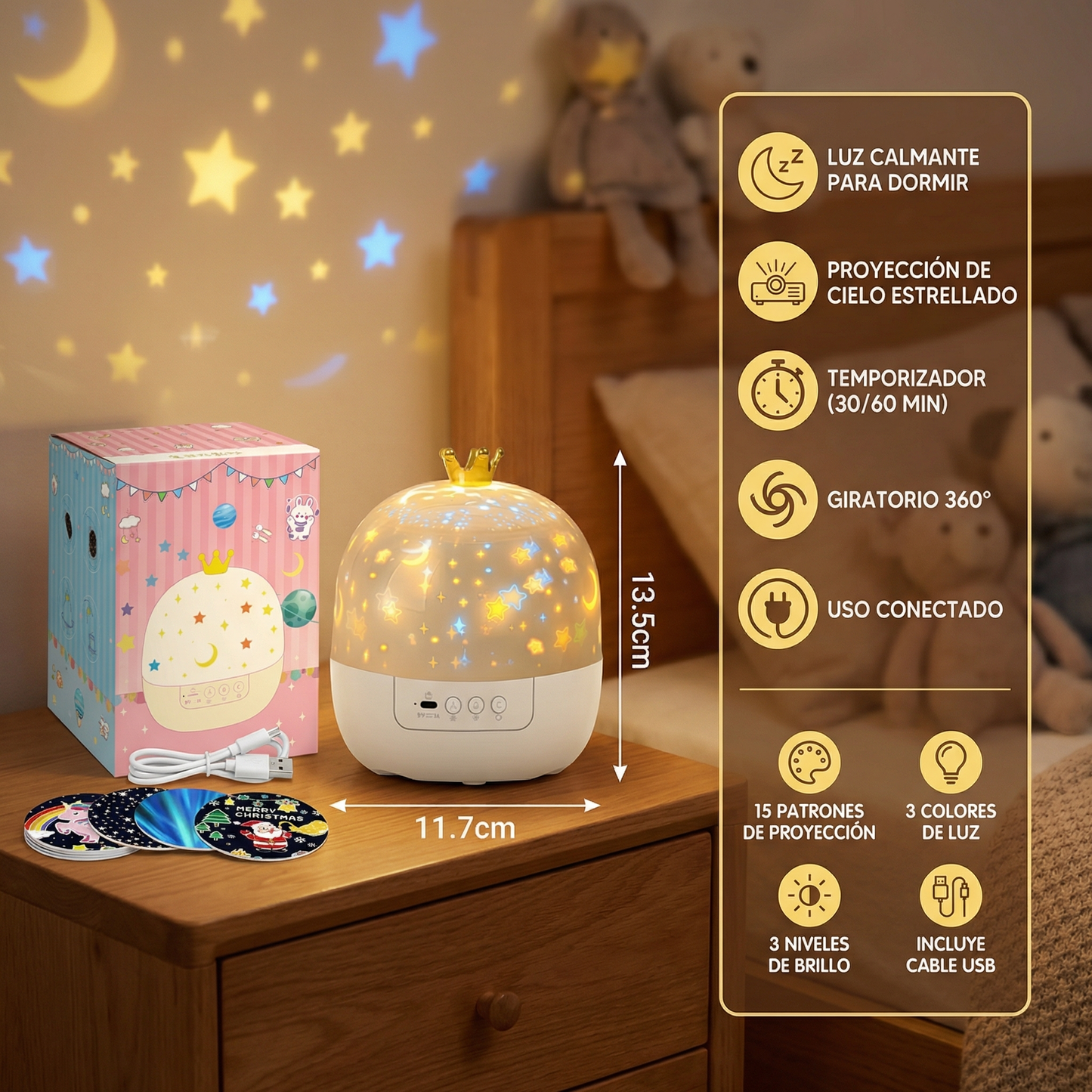 LumiNova - Projecteur de Ciel Étoilé LED Rotatif