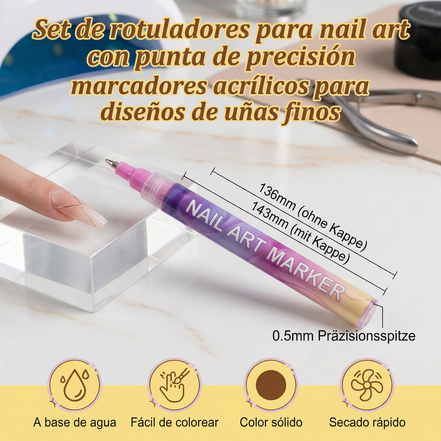 NailGenius - Marqueurs de Nail Art à Pointe de Précision