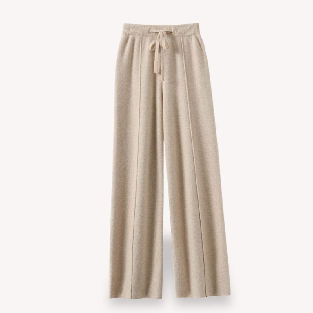 Pantalon Femme, jambe large – Beige