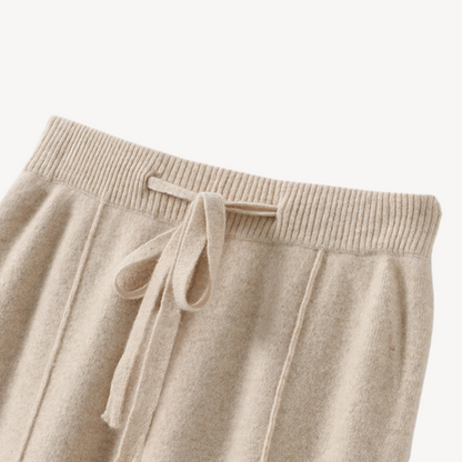 Pantalon Femme, jambe large – Beige