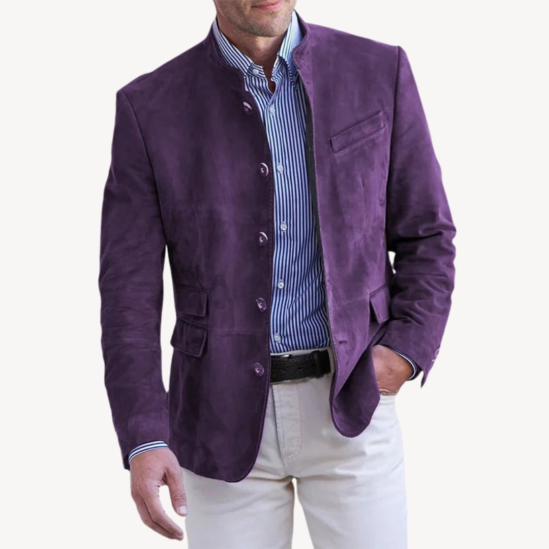 Blazer Homme à Col Montant