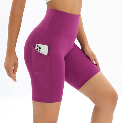 Short Femme, taille haute, avec poche