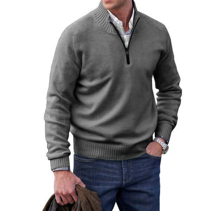 Pull Zippé Homme – Gris