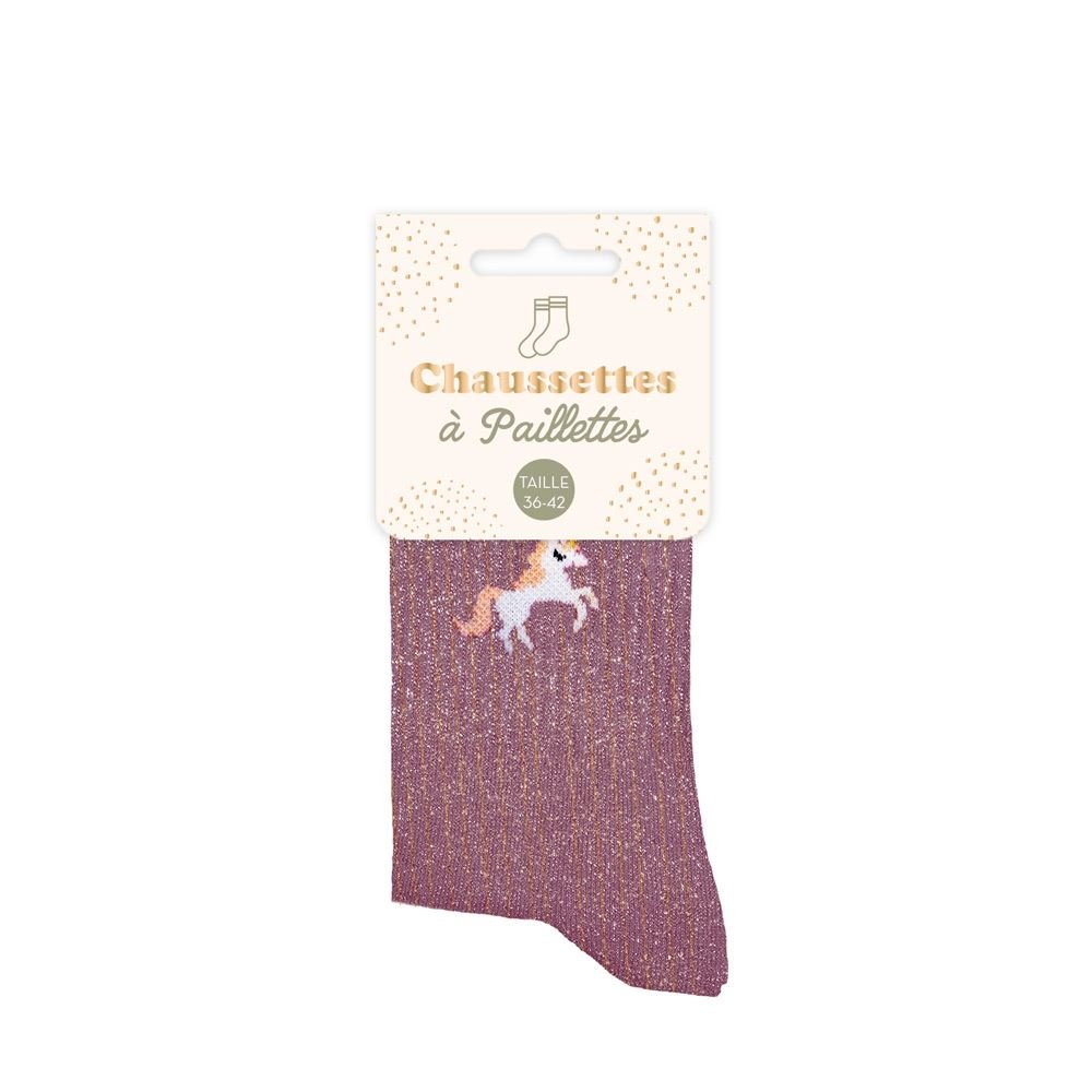 Chaussettes à Paillettes - Licorne