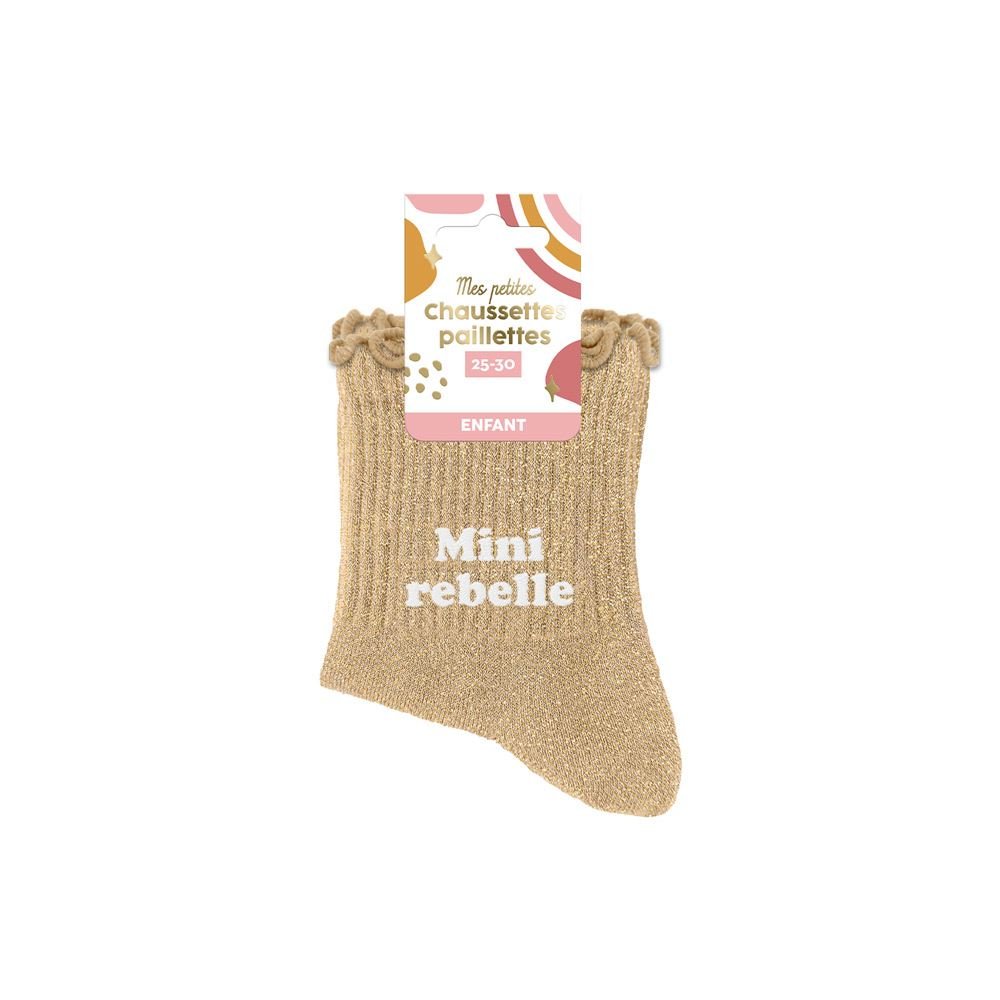 Chaussettes Paillettes Enfant Mini Rebelle