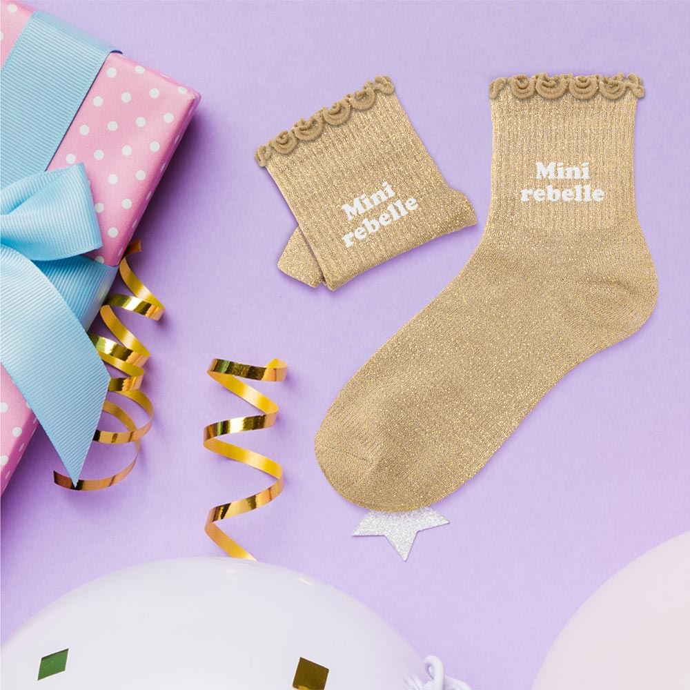 Chaussettes Paillettes Enfant Mini Rebelle