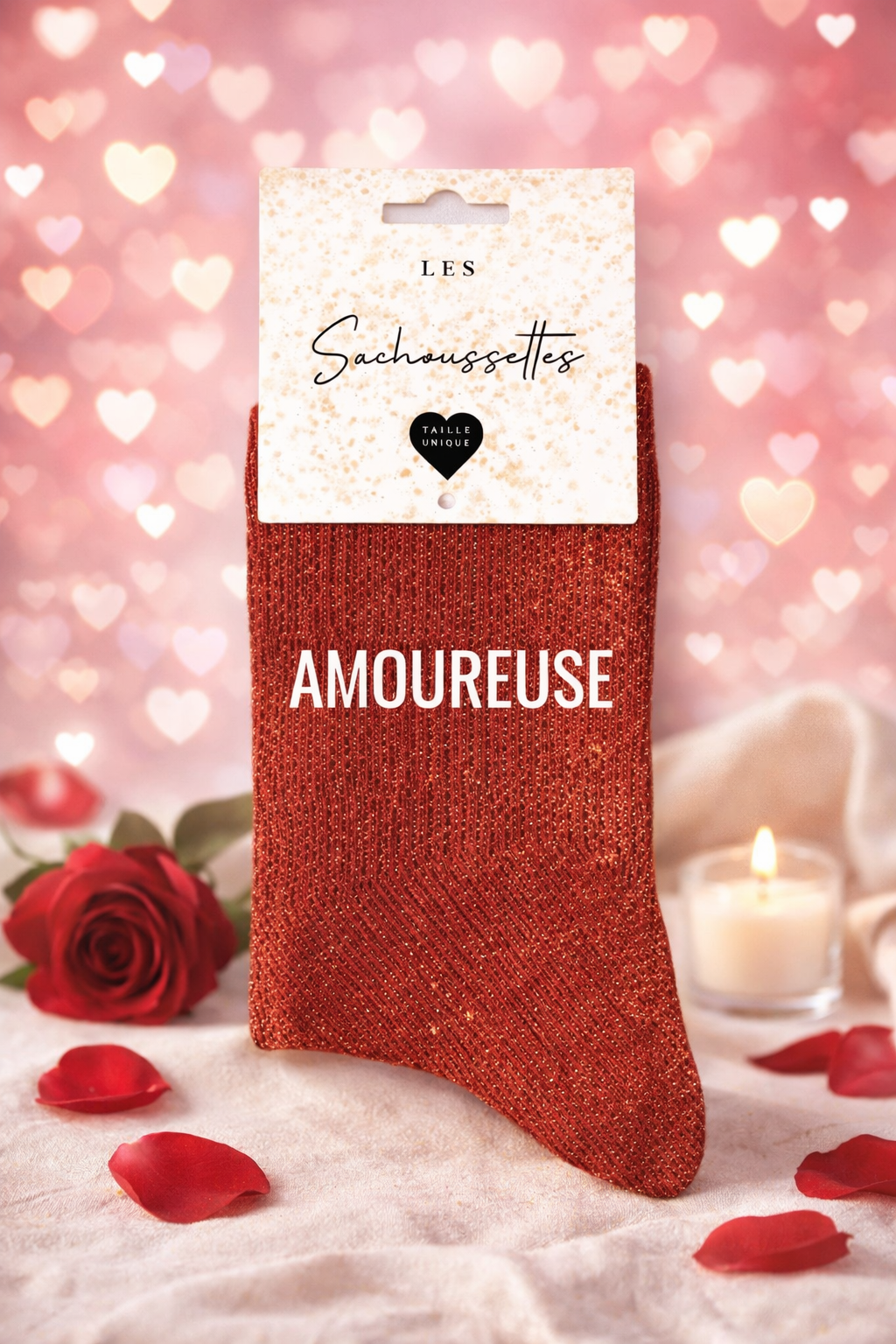Chaussettes à paillettes - Amoureuse