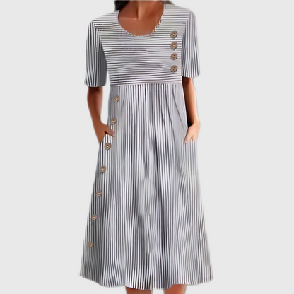 Robe Rayée Femme, mi-longue
