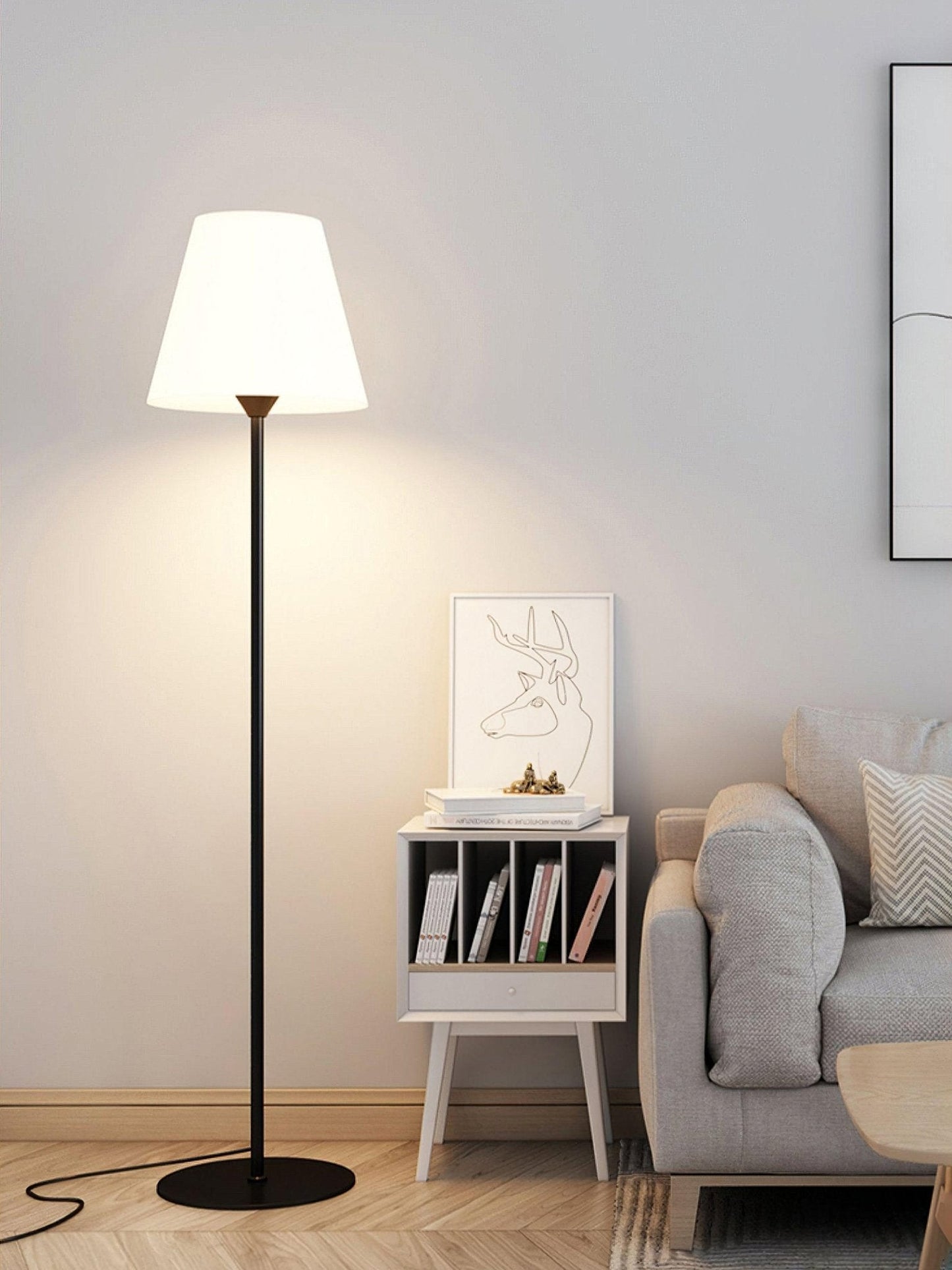 Lampadaire Contemporain Métal et Acrylique