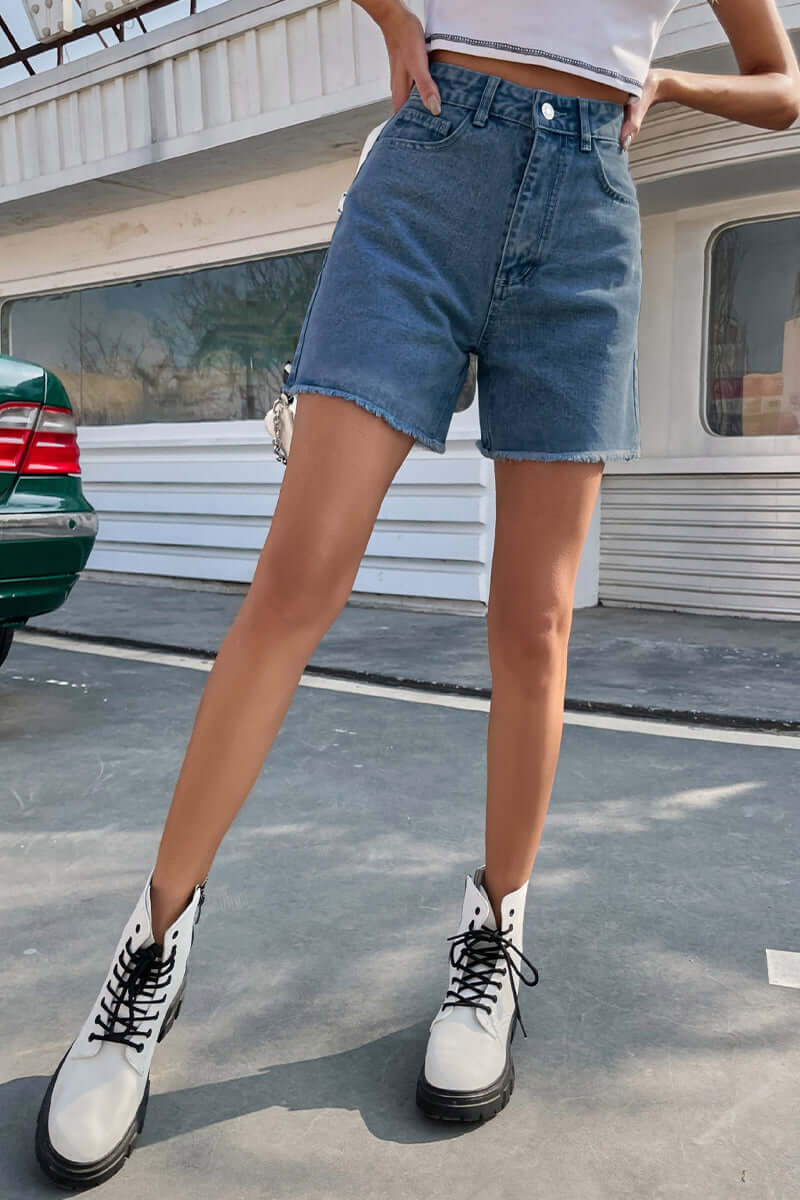 Short Uni en Jean Femme
