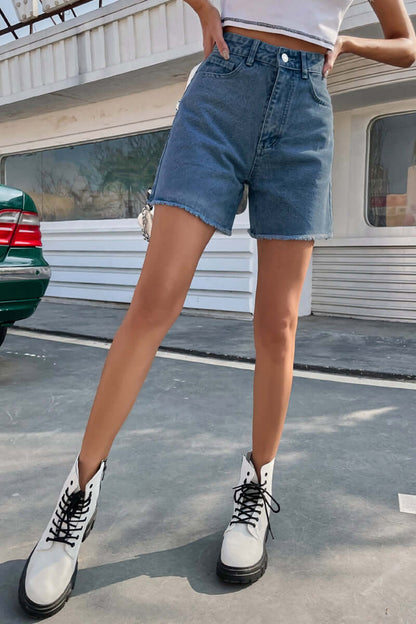 Short Uni en Jean Femme
