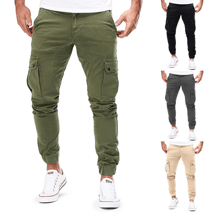 Pantalon Ajusté Extensible Homme, multi-poches