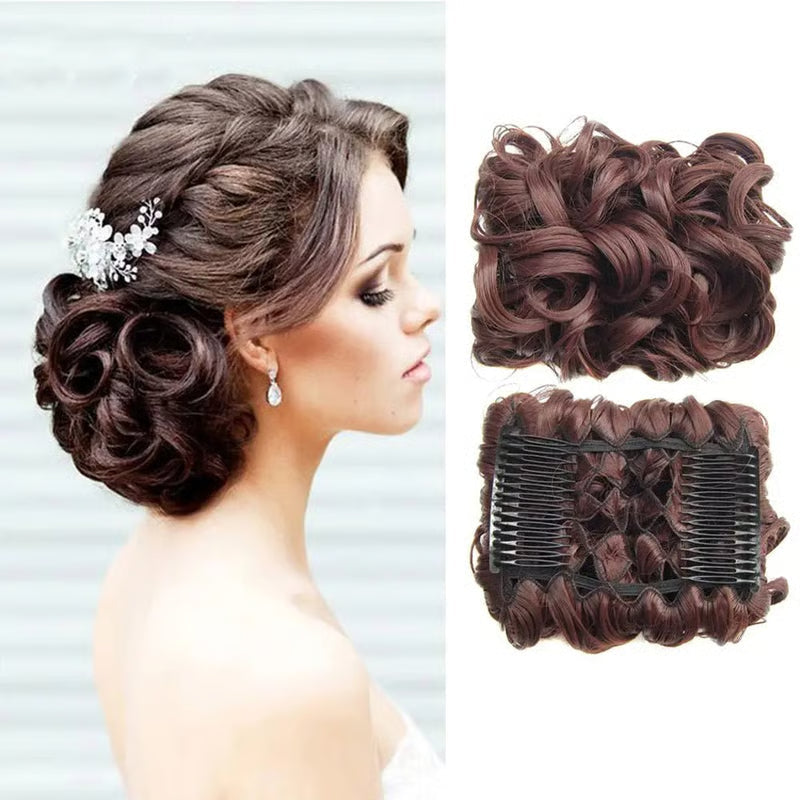 VolumeVibe - Chignon Pré-Coiffé Volumeux avec Peigne Intégré