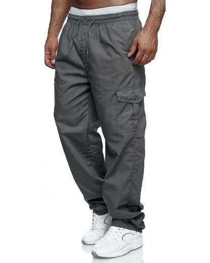 Pantalon Ample Élastique Homme, multi-poches