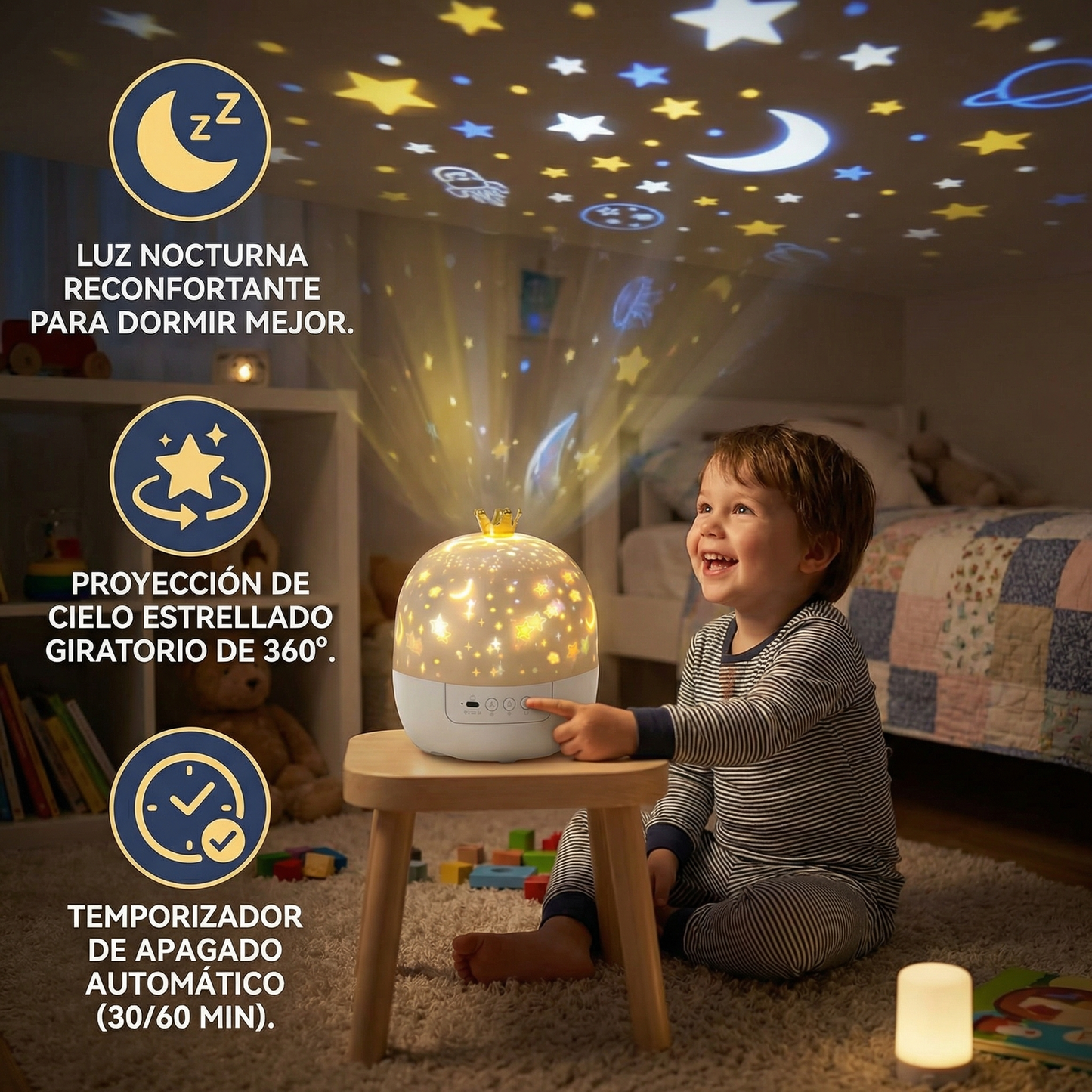 LumiNova - Projecteur de Ciel Étoilé LED Rotatif