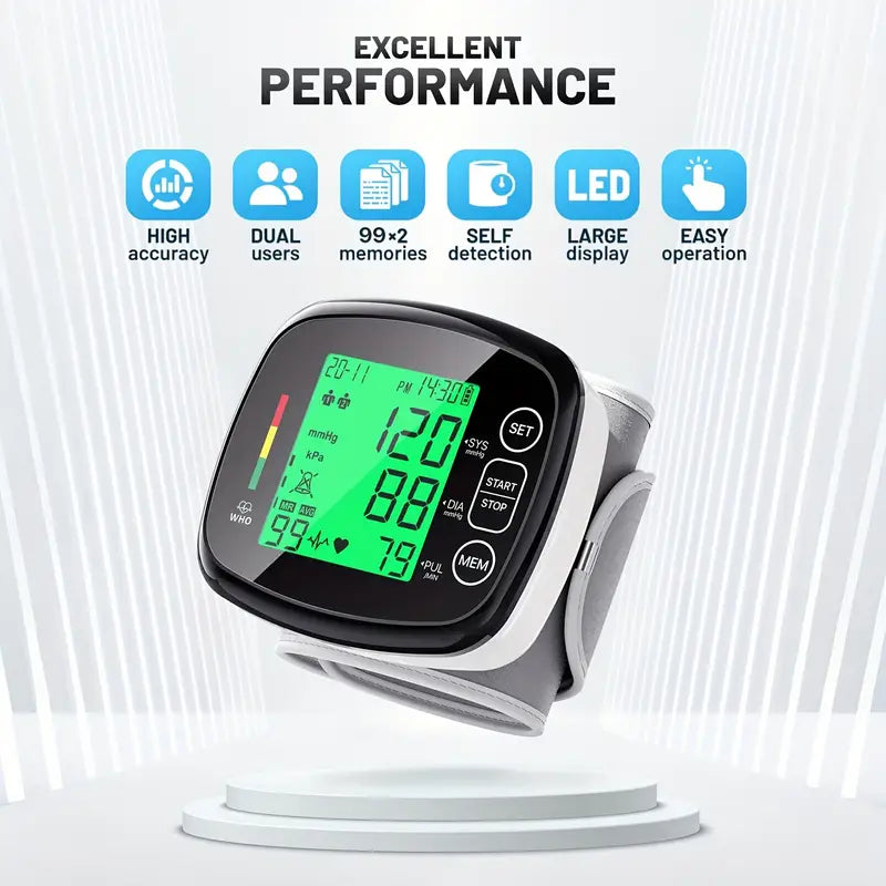 Vitapulse™ – Tensiomètre Poignet Automatique avec Écran Lcd Grand Format