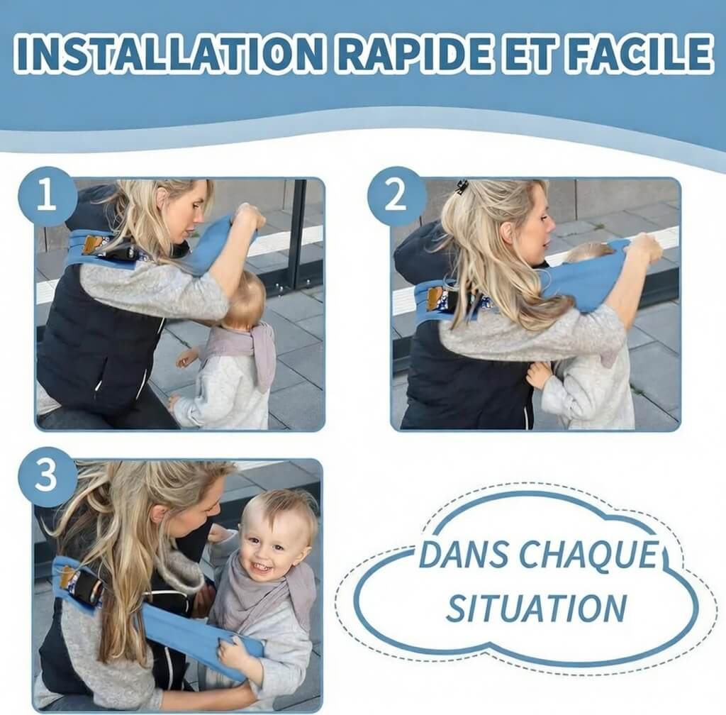 CuddleFlex - Portage Bébé Confortable et Sécurisé Sans Utilisation des Mains Simplifié
