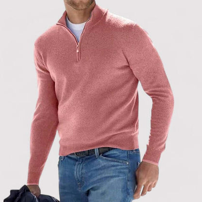 Pull Homme, demi-zip – Beige