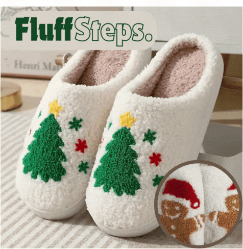 FluffSteps™ - Chaussons en peluche douillets pour un confort chaleureux en hiver