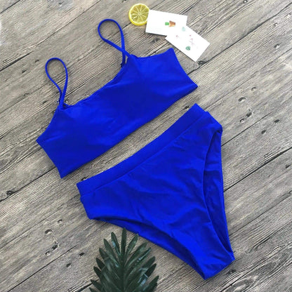 Ensemble Bikini Rembourré, taille haute