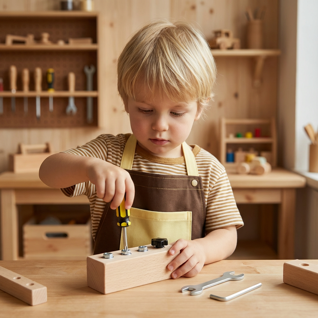 FocusCraft - Set de Jeu Montessori en Bois pour Enfants