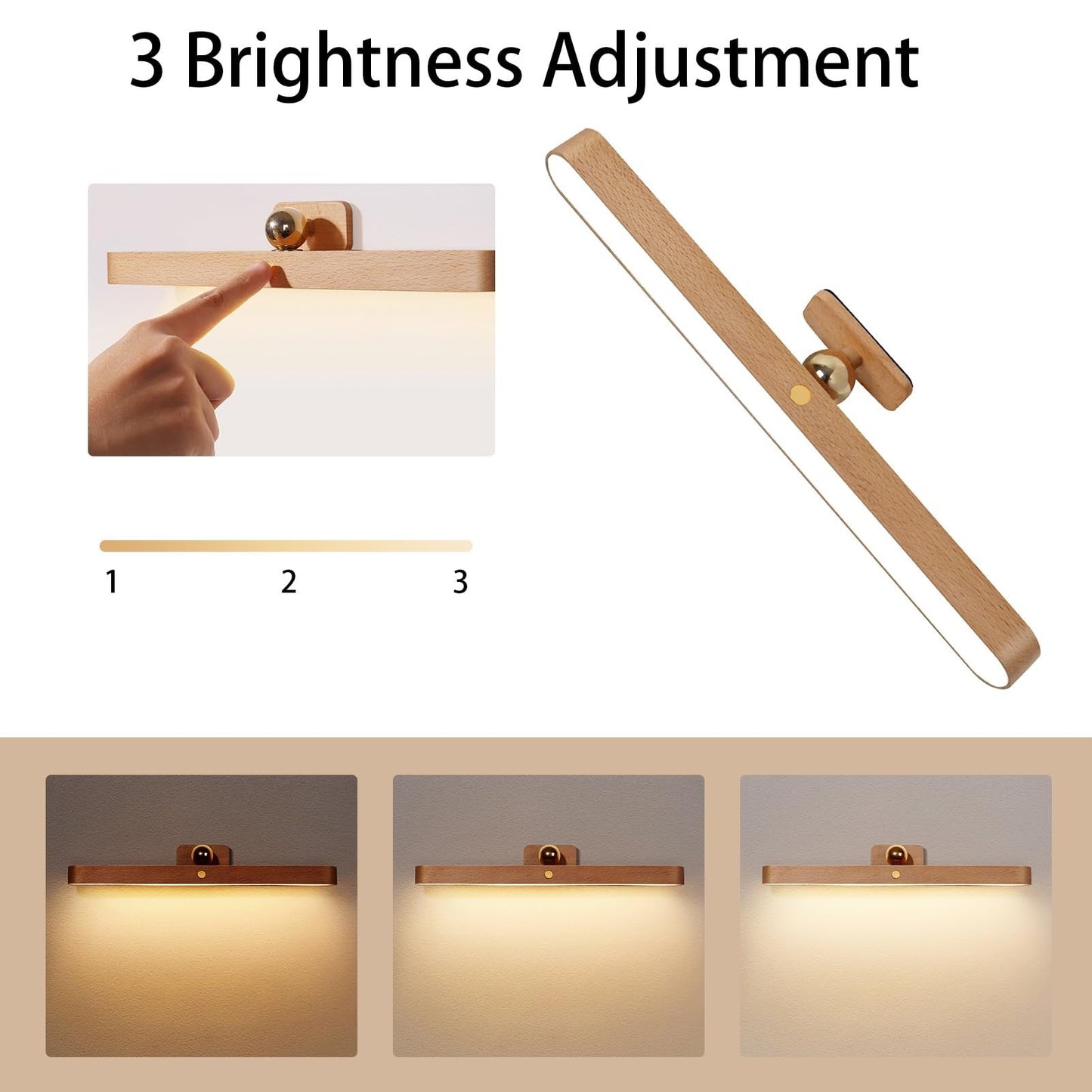 LumaWood - Lampe Magnétique Facile avec Lumière Naturelle Douce Partout
