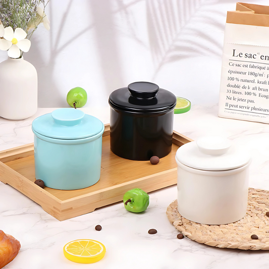 Ceramic Butter Keeper with Water-Sealed System – coloris Black